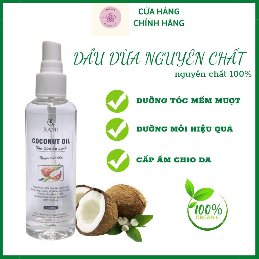 Dầu dừa hữu cơ nguyên chất ép lạnh dưỡng tóc dưỡng môi dưỡng da 100ml | BigBuy360 - bigbuy360.vn