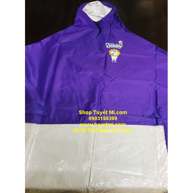 Áo mưa vải dù tím