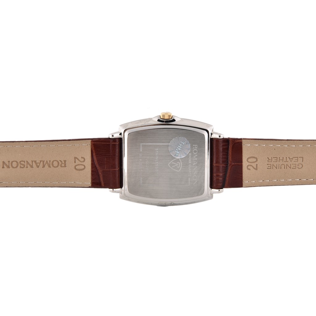 Đồng hồ Romanson Men Classic Watch TL4202MCWH mặt mỏng chữ nhật kính chống xước máy Thụy Sĩ dây da cao cấp chính hãng