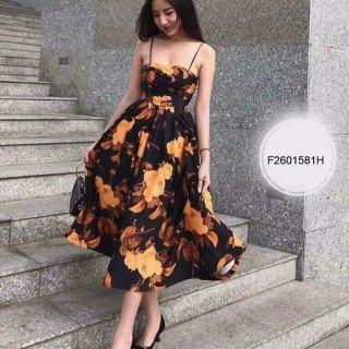 Đầm xòe 2 dây in hoa sale #250k