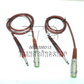 cặp jack canon CÁI ra 6 Ly dây màu nâu jack màu trắng dài 1m