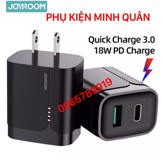 Củ sạc nhanh pd + qc 3.0 18w chính hãng joyroom