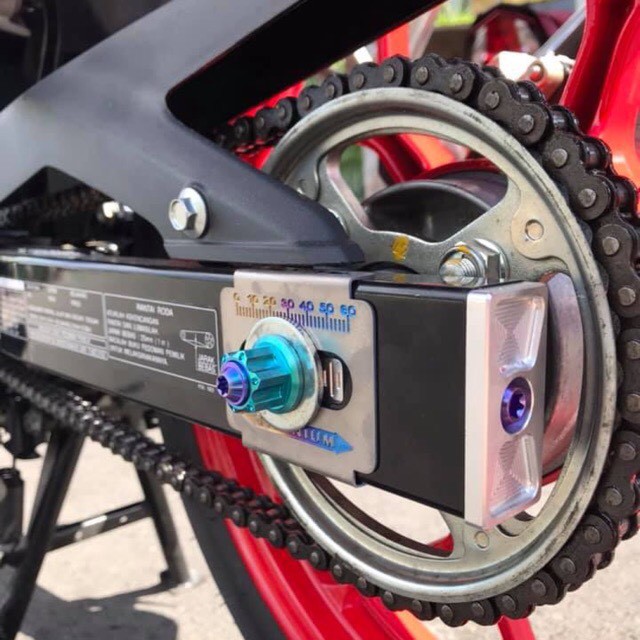 BÁT NẸP GẤP TITAN TĂNG SÊN CNC  Có Chữ và Số Trên bát Dành cho Các dòng xe Exciter Winer Sonic Raider Satria