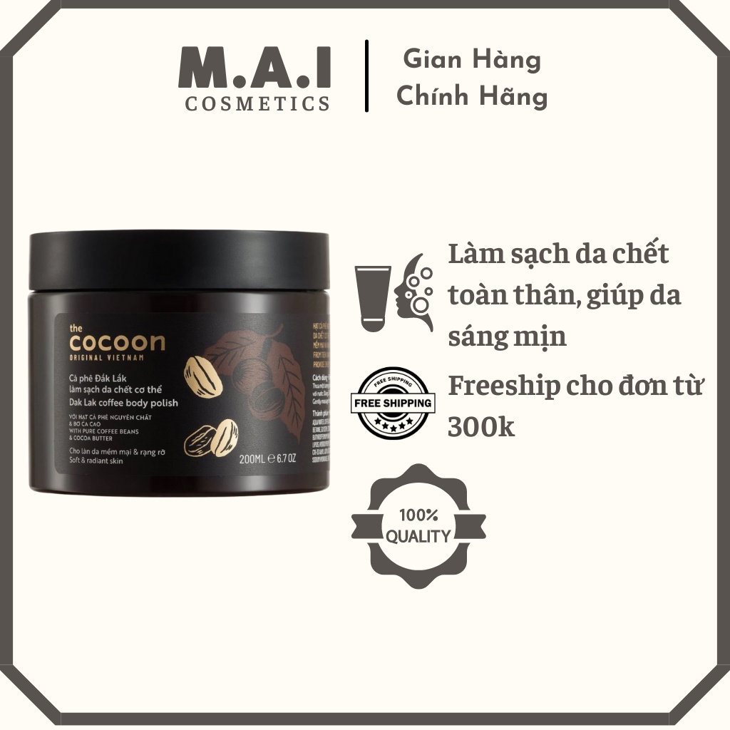 Tẩy da chết Cocoon cà phê Đắk Lắk body