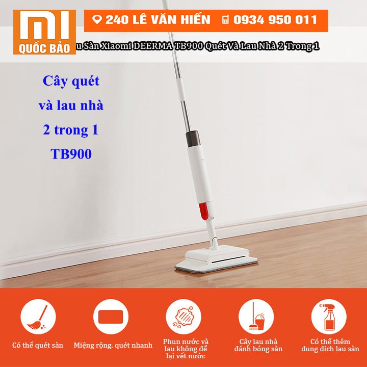 Cây lau nhà- hút bụi Xiaomi Deemar DEM-TB900 đa năng thông minh 3 in 1, có vòi xịt nước tự động