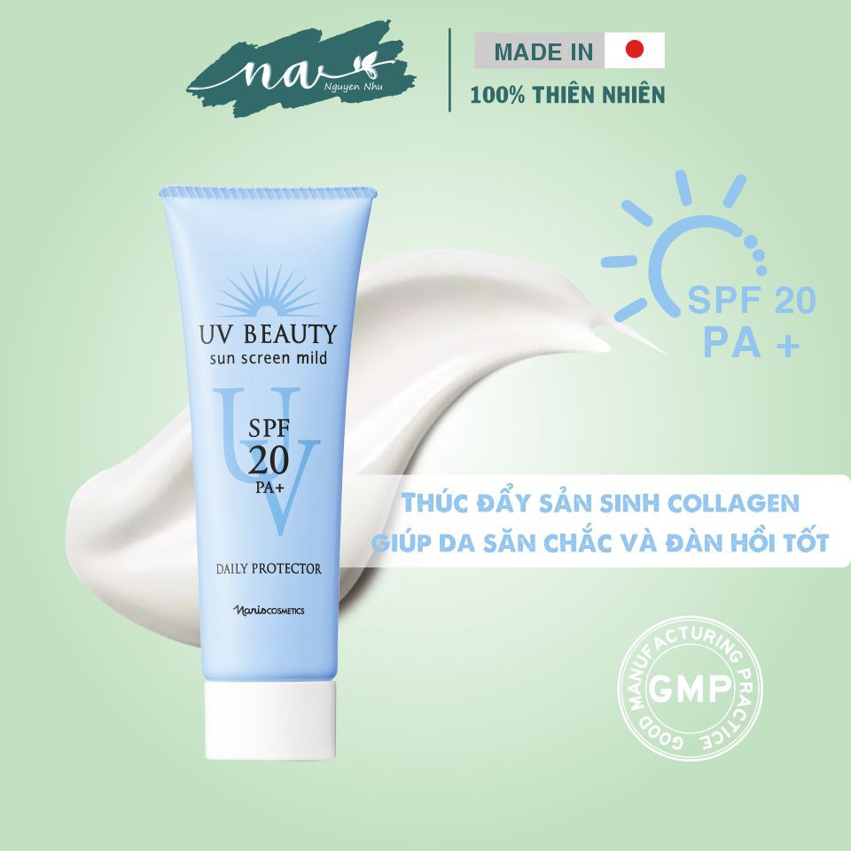 Sữa chống nắng Naris UB Beauty Sun Screen Mild Daily Protector SPF 20 PA+ 80g