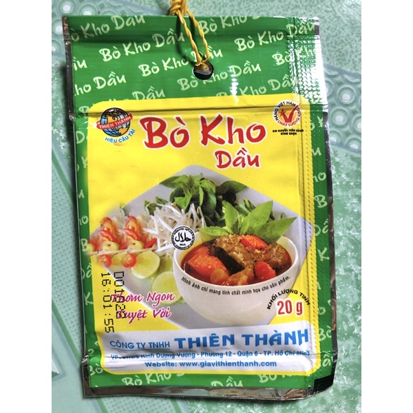 Bò kho dầu Thiên Thành combo 10 gói x 20g.