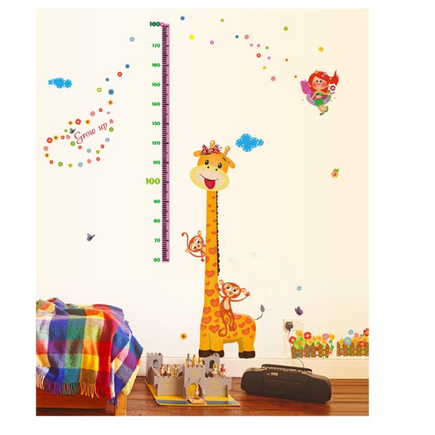 Decal thước đo hươu và khỉ con