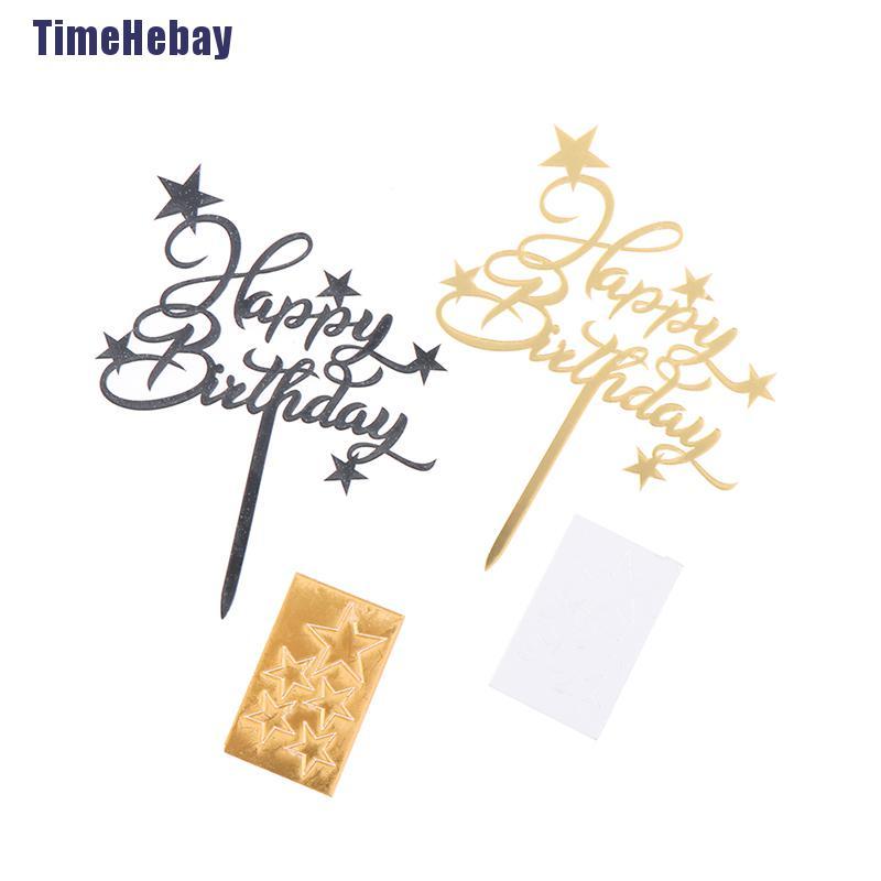 Topper Trang Trí Bánh Kem Hình Chữ Happy Birthday