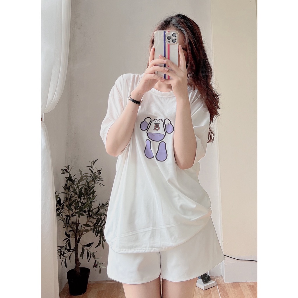 Áo Thun Gấu Cut Đầu Peonyb Nữ [FREESHIP]  Phông form rộng tay lỡ in hình vintage, 3158 oversize đẹp cá tính Ulzzang