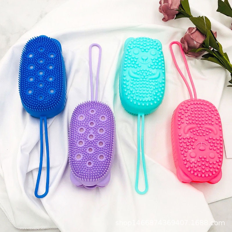 Bông Tắm Silicone Tạo Bọt Massage Hình Chuột Cute,Bông Tắm Tẩy Da Chết 2 Mặt Silicone