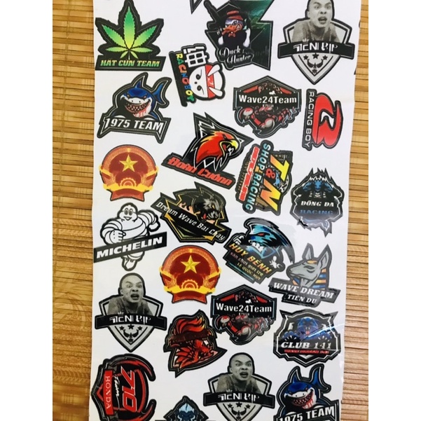 Bộ Tem Chế Logo 43 Logo Nhỏ Tem 3 Lớp Chống Nước