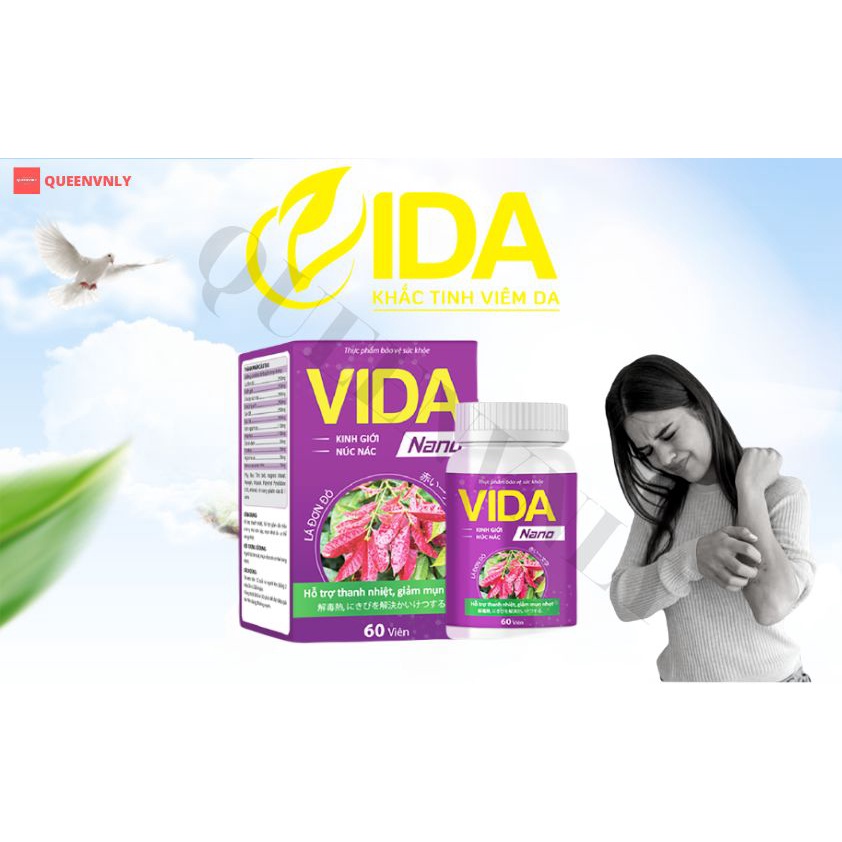 Viên Uống Vida Nano Hỗ Trợ Thanh Nhiệt, Giảm Rôm Xẩy, Mụn Nhọt Hộp 60 viên - Vida Pharma