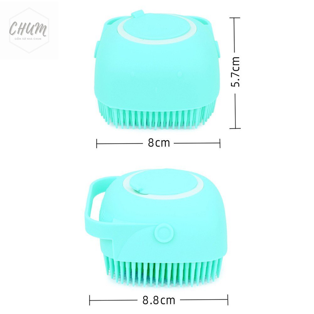 Bàn chải tắm chất liệu silicon tiện lợi 2in1 dùng cực thích E7