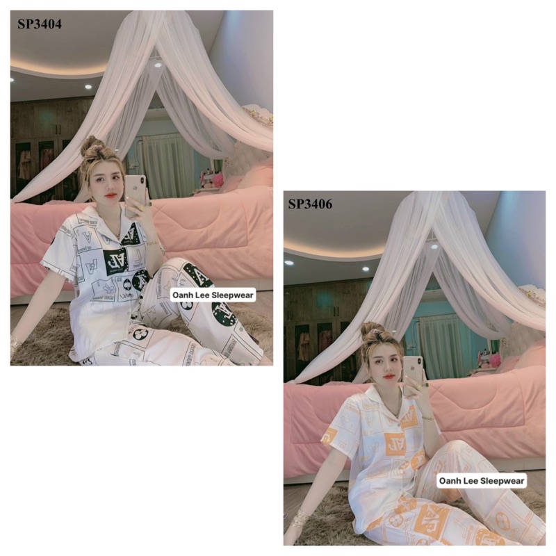 Đồ bộ Pijama LV - Chất lụa Latin cao cấp (Hàng thiết kế)