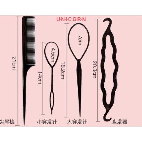 Bộ 4 món Dụng cụ Tạo kiểu tóc Cực đơn giản