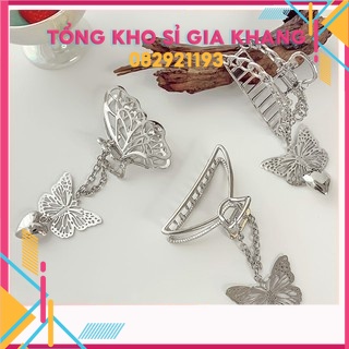 sp255 Kẹp Tóc Hình Bướm Đính Đá Phong Cách Hàn Quốc