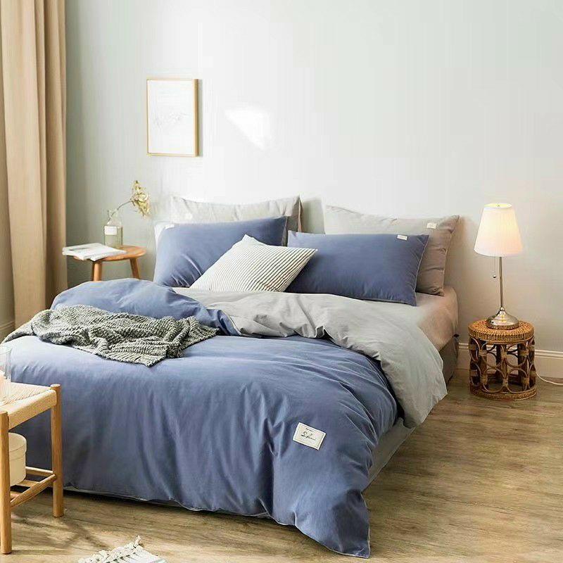 Sét bộ 4 món cotton tici hàng nhập, bộ ga gối cotton gồm 1 ga 2 vỏ gối 1 vỏ chăn- loại 1
