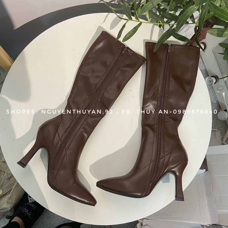 Bốt đùi da mềm đẹp gót 9cm  Andu Store