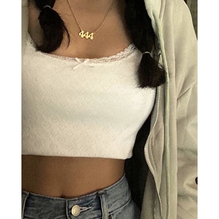 Áo hai dây viền ren Skylar Lace Eyelet Tank