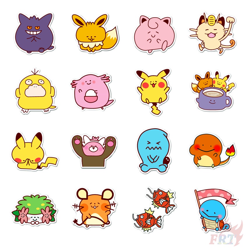 Set 35 Món Đồ Thời Trang ☆ Miếng Dán Trang Trí Hình Pokemon Go Series 01 ☆ Sticker Dán Tường Chống Thấm Nước Họa Tiết Doodle Hợp Thời Trang