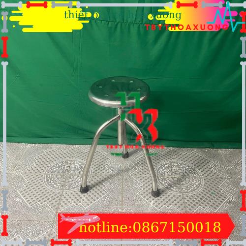 Ghế Xoay Inox 4 Chân Dùng Trong Y Tế Phòng Thí Nghiệm