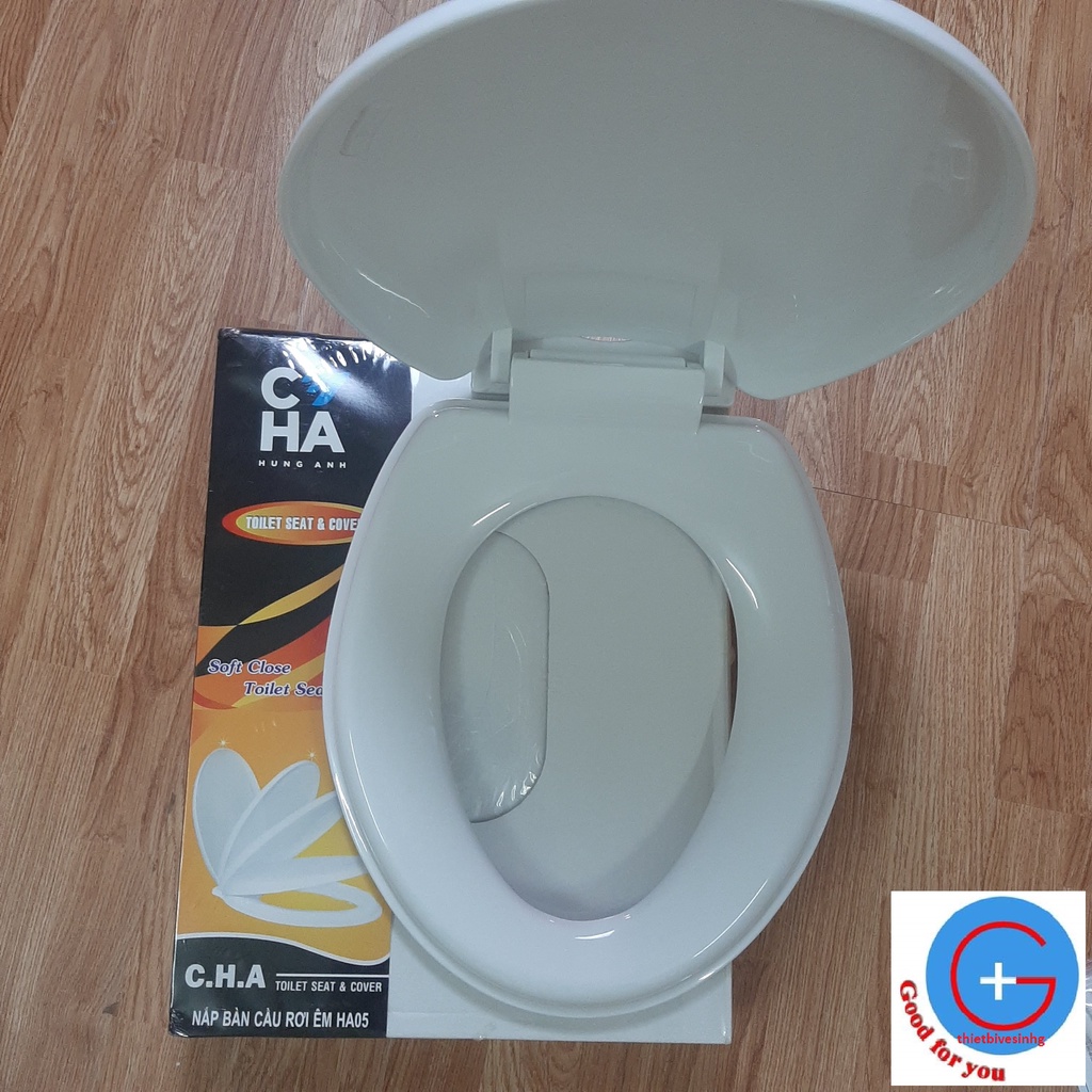 Nắp bệt bồn cầu rơi êm Hùng Anh HA05 hàng cao cấp, nắp đậy bàn cầu toilet dày đẹp