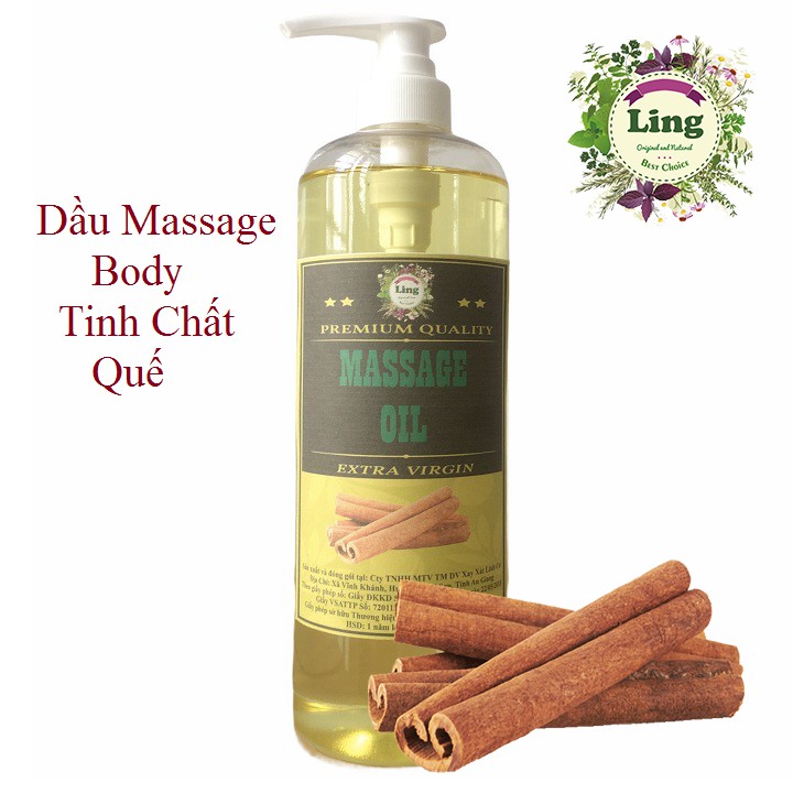 1 Lít Dầu Massage Body Tinh Dầu Quế Thiên nhiên 100% dùng cho mọi loại da