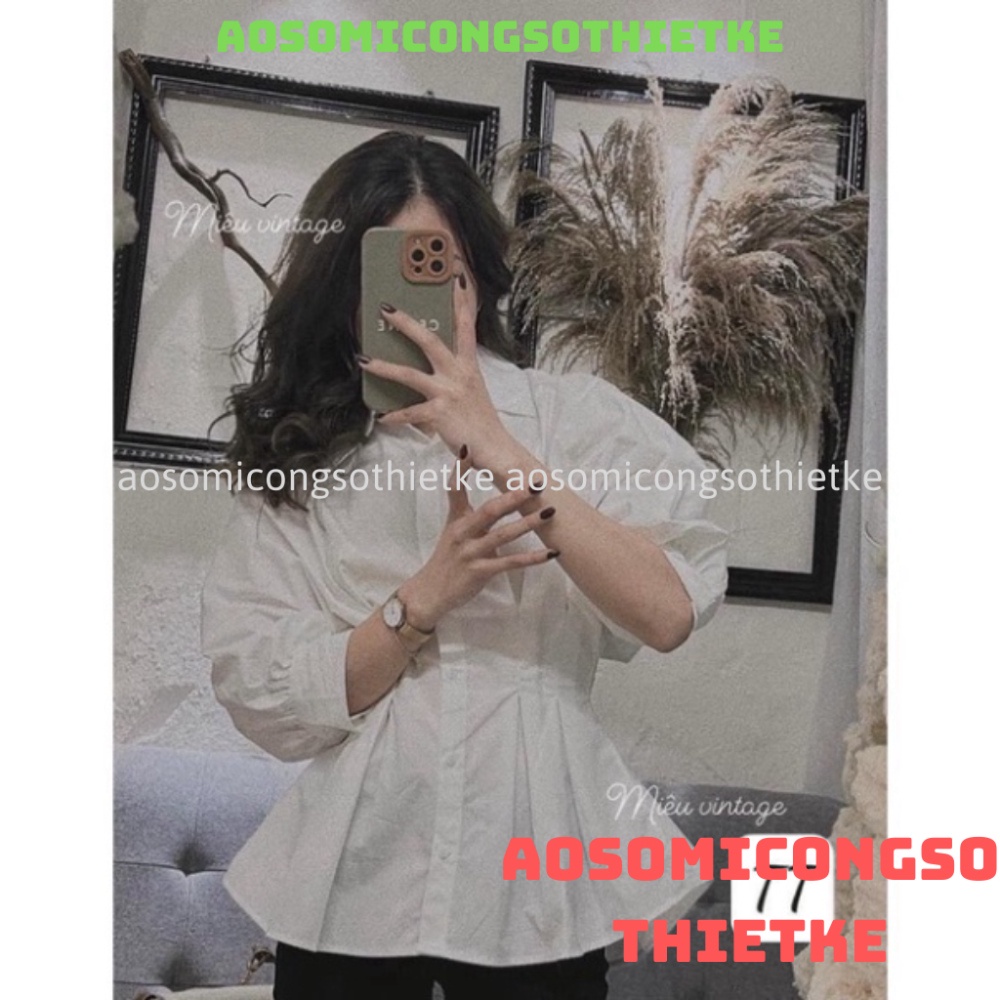 [Ảnh thật/Video]ÁO SƠ MI XIAOZING CHIẾT EO TÔN DÁNG ÁO SƠ MI TRẮNG SANg chảnh kaca aosomicongsothietke