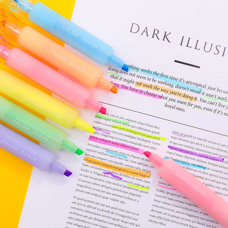 Bút highlight pastel 2 đầu cute hình cây kẹo giúp đánh dấu nhớ dòng trang trí sổ bullet journal văn phòng phẩm