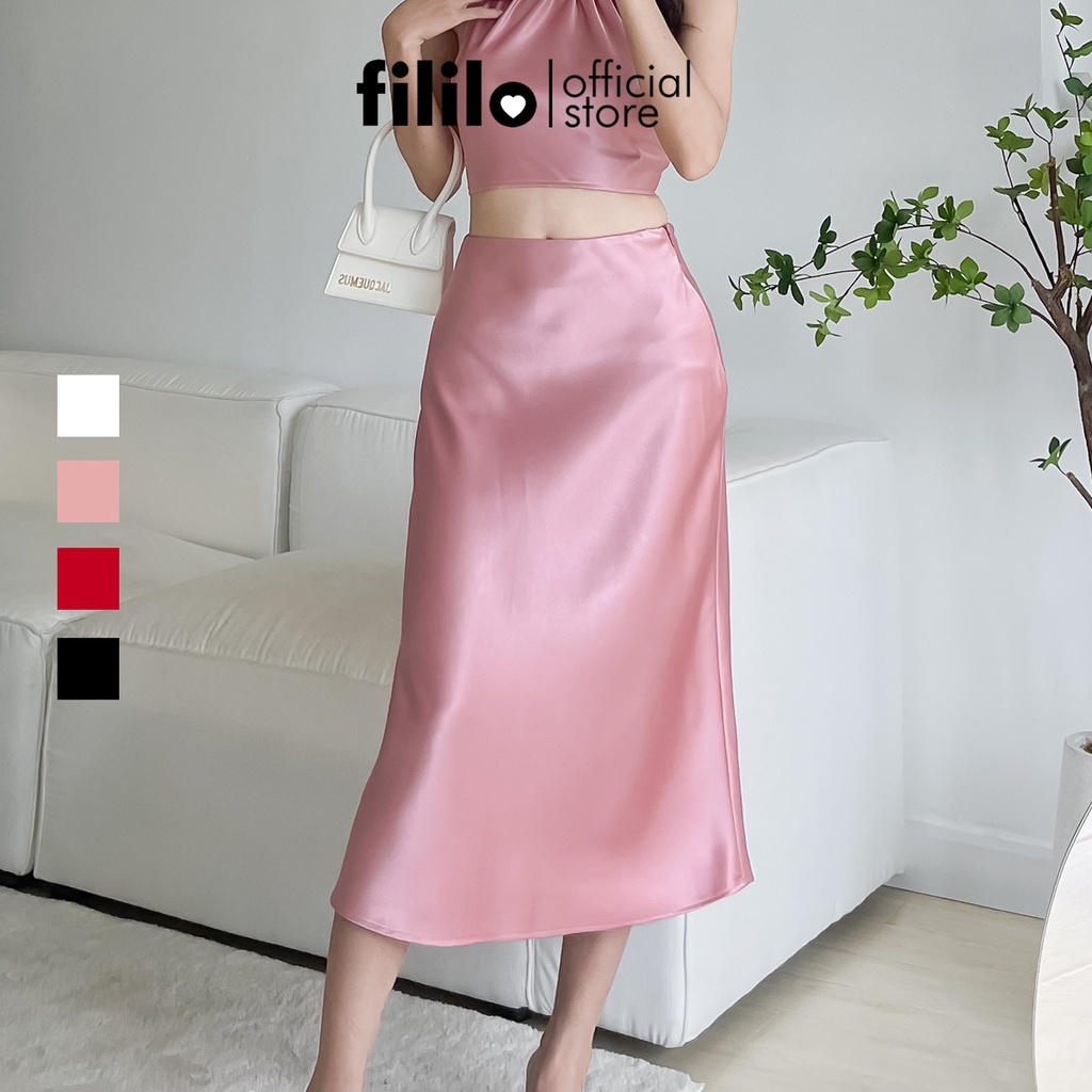 Chân Váy Dài Qua Gối Vixi Skirt Vải Lụa Xòe chữ A Form chuẩn có Bigsize Thiết kế Cao cấp