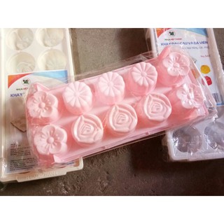 Khay đá khuôn rau câu hình hồng, cúc, mai