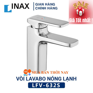 Vòi lavabo nóng lạnh INAX LFV-632S, Vòi chậu rửa tay 2 đường nước, Cam kết chính hãng