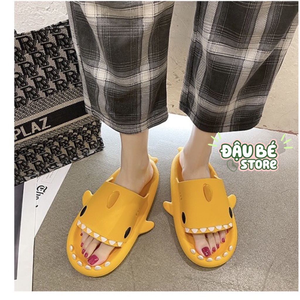 Dép Bánh Mì Hình Cá Mập Nam Nữ Ulzzang Cute - Dép Quai Ngang Unisex Hoạt Hình Ngộ Nghĩnh Đế Mềm Chống Trơn- DAUBE - D053