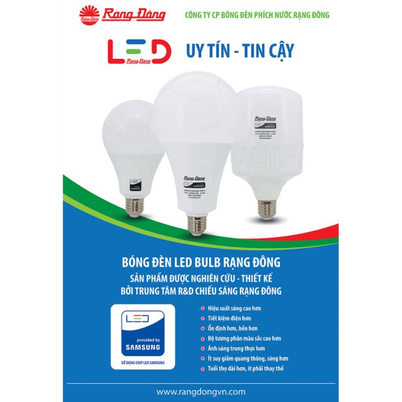 [SHOP Chính Hãng] Bóng đèn LED BULB Trụ 40W - Model: LED TR100NĐ.40W.H