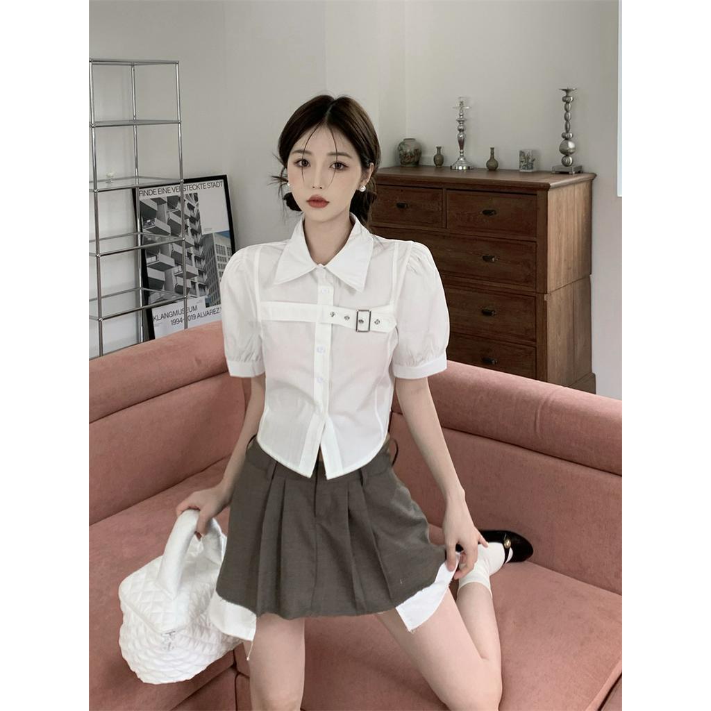 Áo Thun Cộc Tay Dáng Ngắn Thời Trang Mùa Hè Cho Nữ 63131