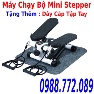 Máy chạy bộ mini stepper chính hãng tặng kèm dây cáp tập tay, bảo hành 2 năm