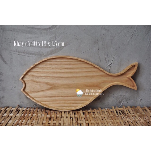 Khay gỗ tần bì hình con cá