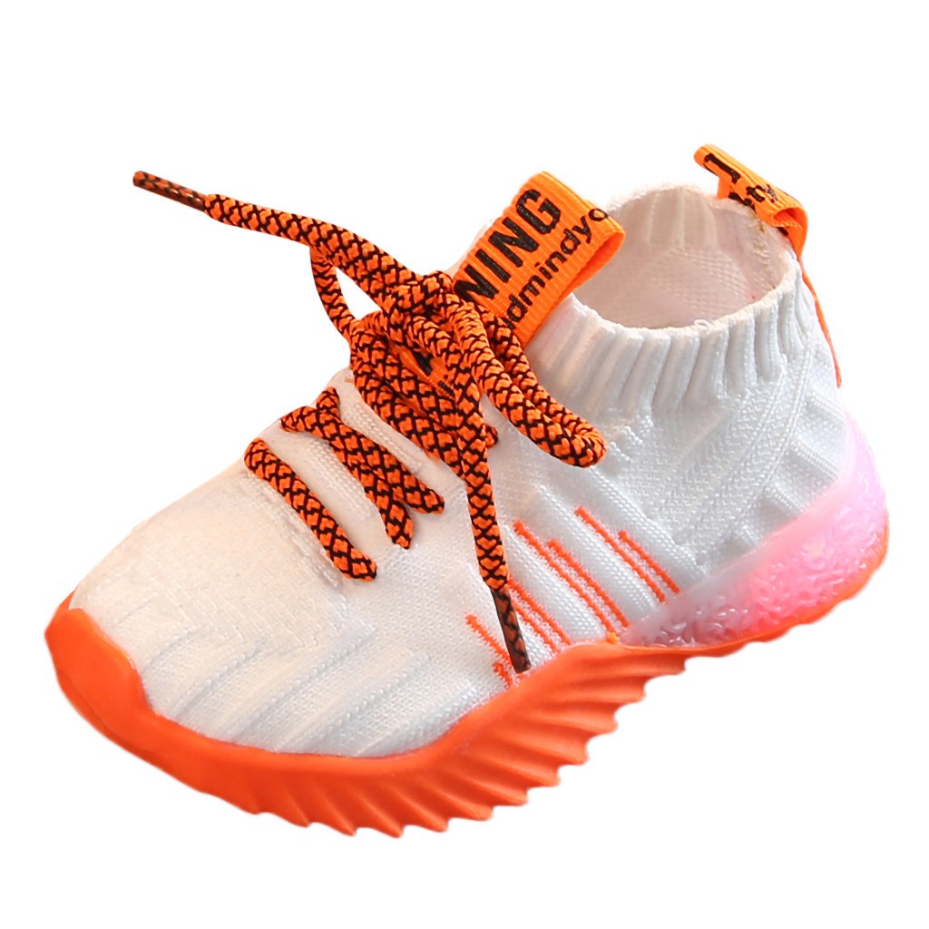 Toddler Infant Kids Baby Girls Boys Mesh LED Light Luminous Sport Shoes Sneakers