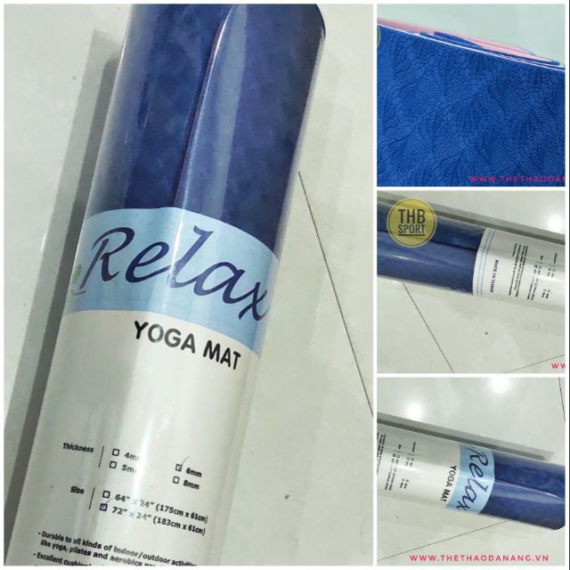 Thảm tập yoga Relax TPE 6mm 1 màu định tuyến Chất Liệu Bảo Vệ Môi Trường chống trơn trượt thâm hút mồ hôi nhanh THAM002