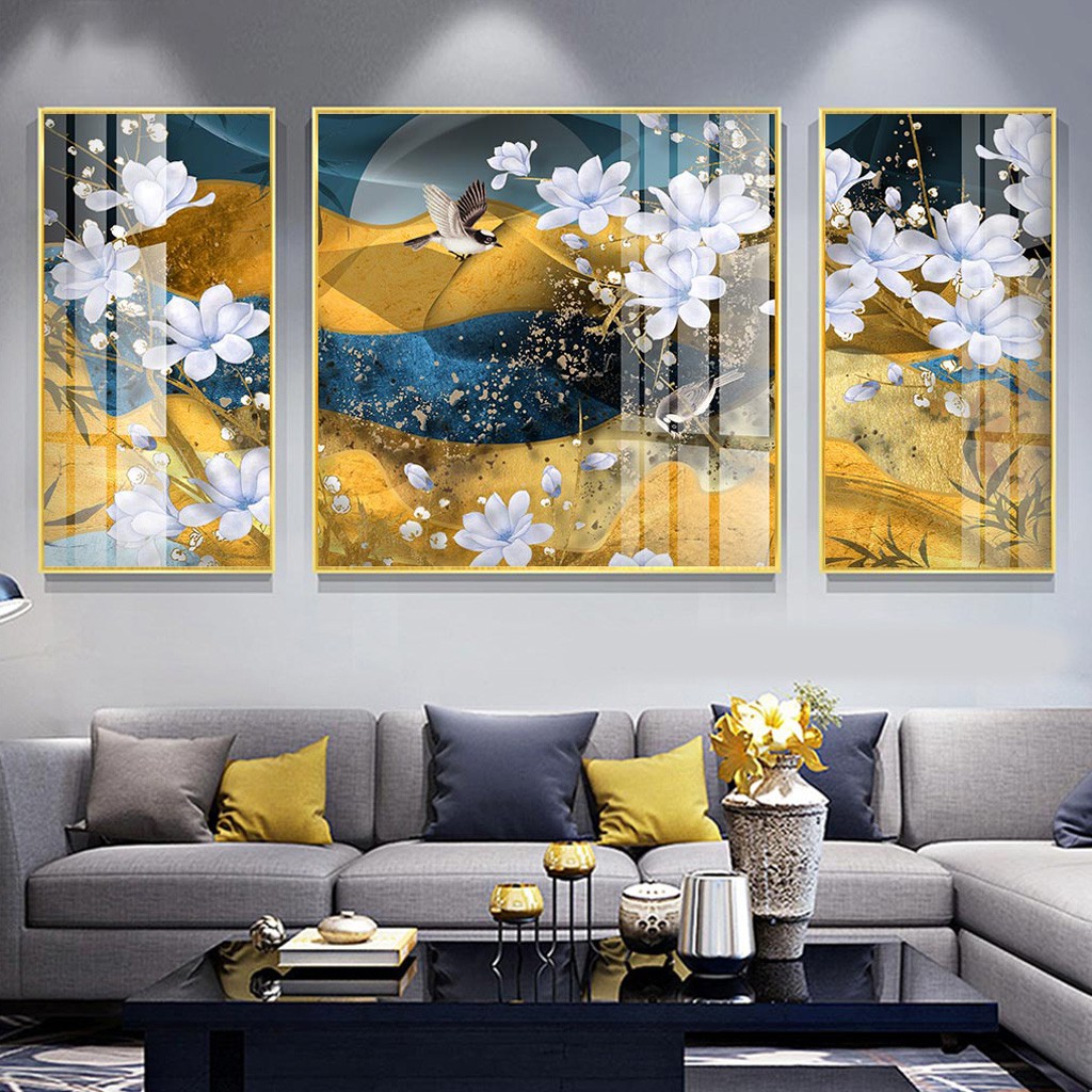 Tranh tráng gương treo tường 🍅RẺ VÔ ĐỊCH🍅 tranh pha lê cỡ vừa treo lên dài 1,2m, trang trí phòng khách