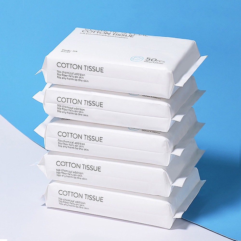 Túi 50 Khăn Cotton Mềm Dày Và Lớn Dùng Một Lần