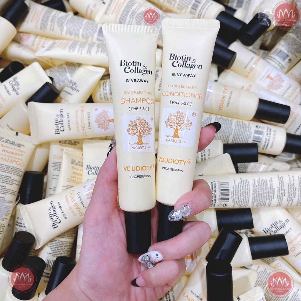 [Có chứng nhận chuẩn từ hãng] Cặp Gội Xả Biotin Collagen Siêu Mềm Mượt 30ml 500ml
