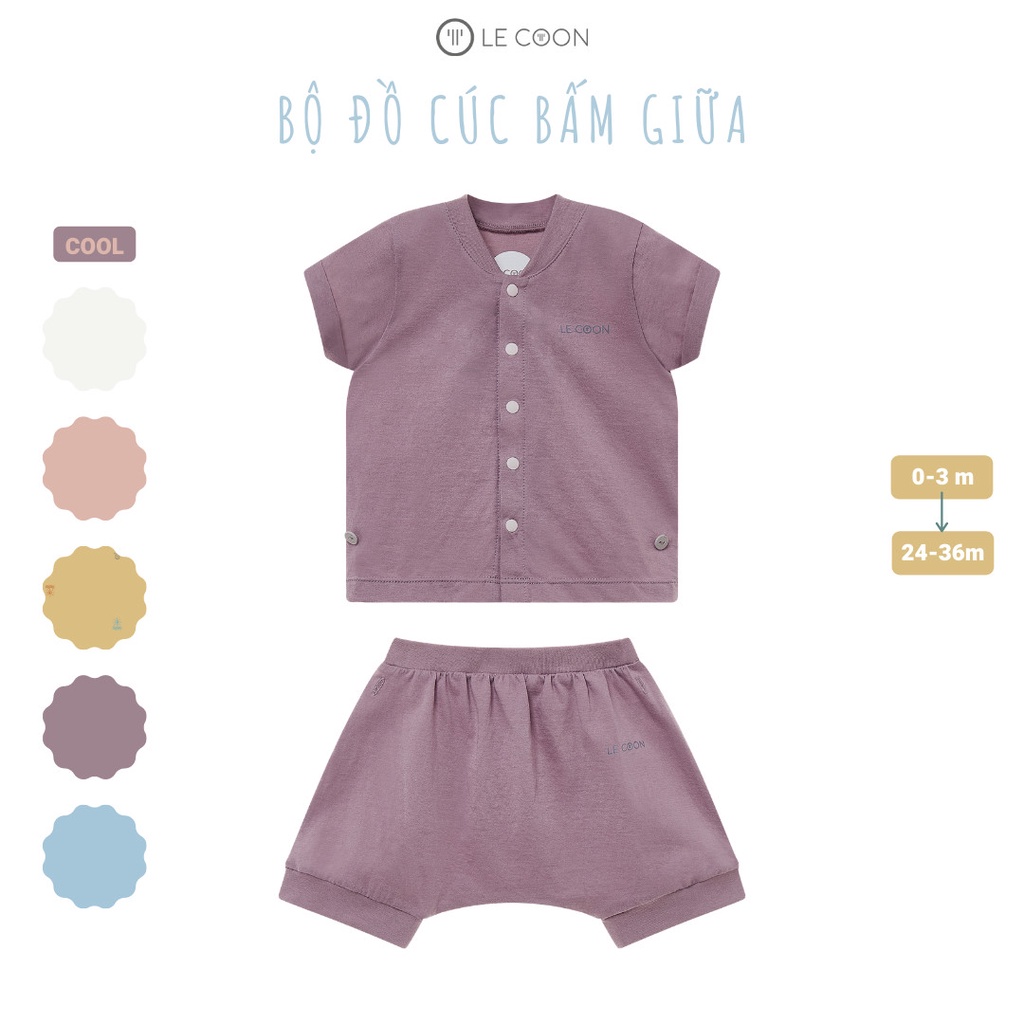 Bộ cộc tay quần đùi cúc bấm giữa trẻ em Le Coon