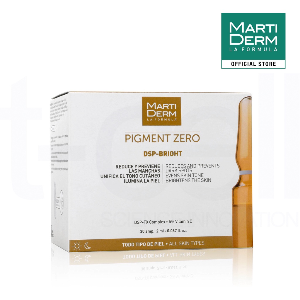 Ampoule Dưỡng Sáng Đều Màu Da, Giảm Đốm Sắc Tố - MartiDerm Pigment Zero DSP Bright