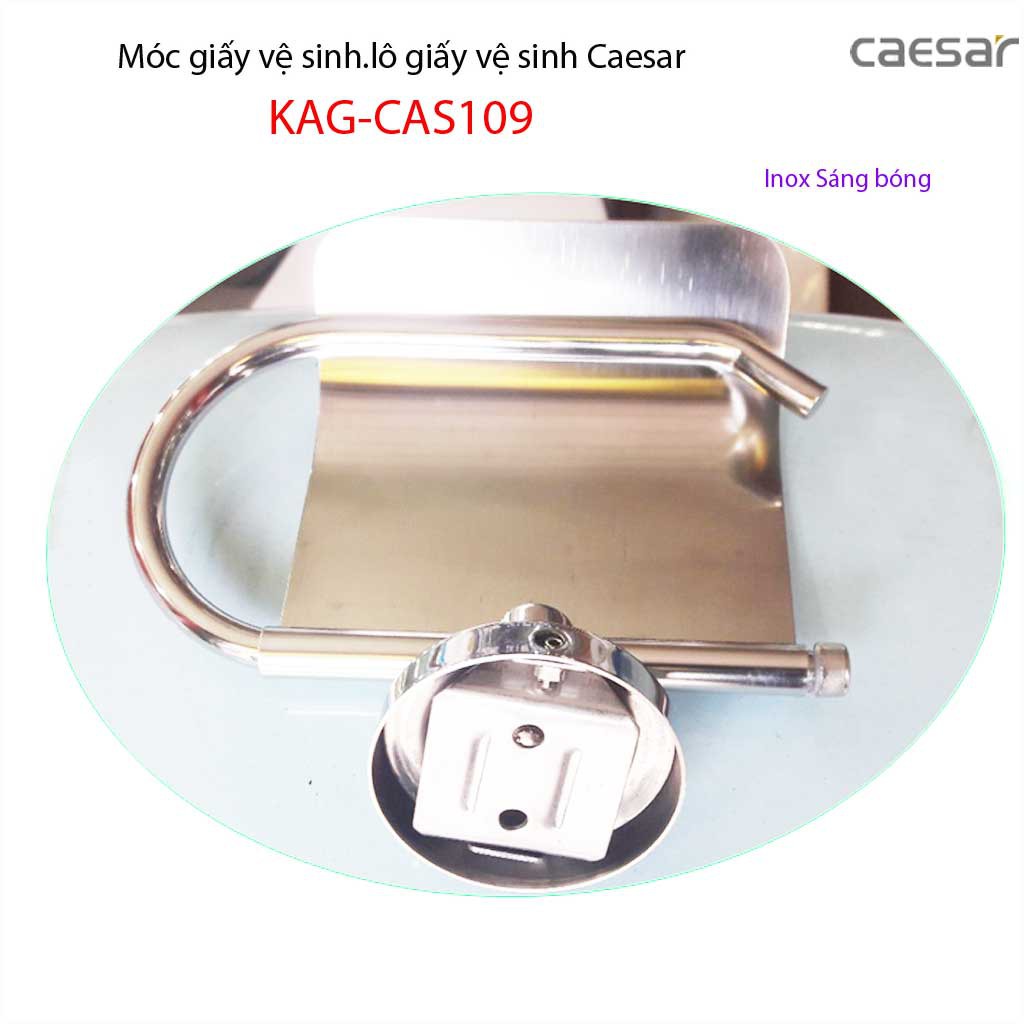 Móc gấy Caesar KAG-CAS109, hộp để giấy vệ sinh inox 304 bóng thiết kế cao cấp