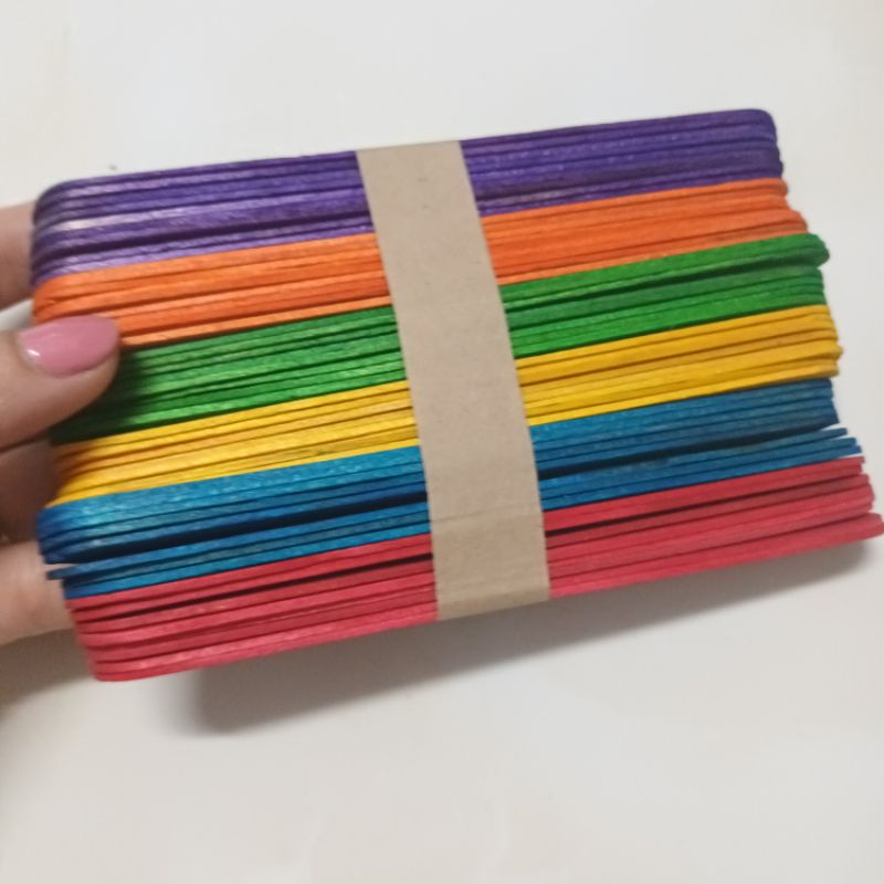 Set 50 que kem gỗ, que đè lưõi đa sắc
