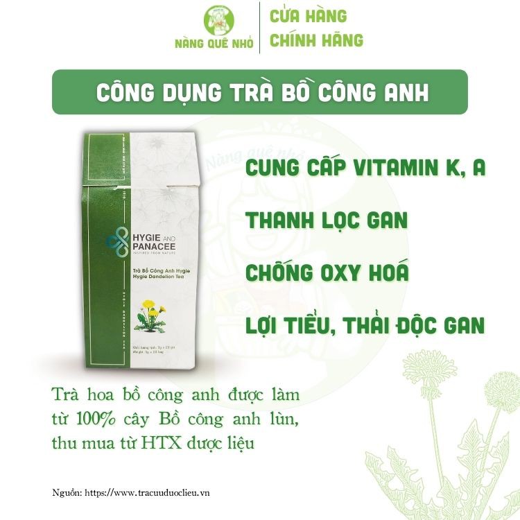 Trà Bồ Công Anh Trà Hygie&amp;Panacee Thanh Nhiệt, Giải Độc, Đào Thải Axit Uric