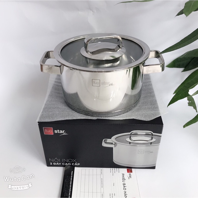 Nồi inox 304 Fivestar 3 Đáy Đun Từ Size 16/18/20/24cm