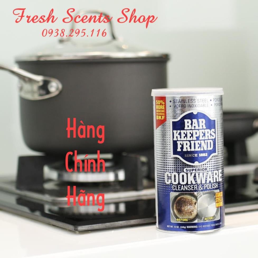 Bột Tẩy Thần Thánh BKF - Làm sạch đa năng inox, đồng, gốm, bề mặt đá - hiệu Bar keepers Friend - Nhập khẩu Mỹ